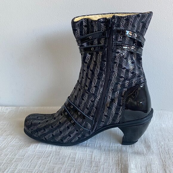 Eject Portugal Steampunk Metallic Buckle Ankle Boots 8.5 - Picture 7 of 15